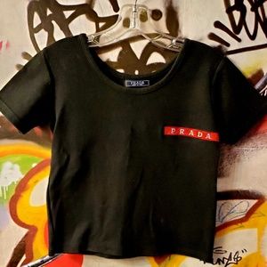 Prada  Logo Cropped Top